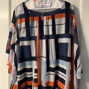 Alfani bubble sleeve geometric top